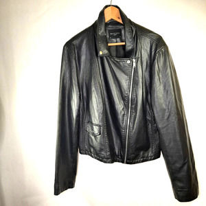 Brave Soul| Black Faux Leather Moto Jacket Size 18
